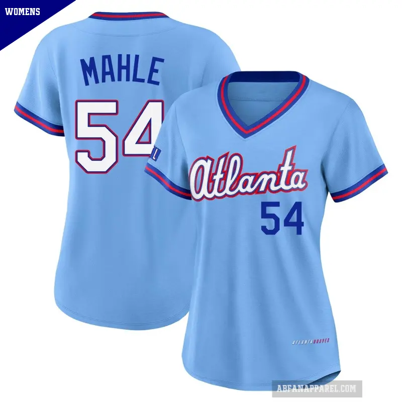 Women's No.54 Tyler Mahle Atlanta Braves Blue Limited Powder 2026 City Connect Stadium Jersey